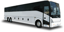 a plain white charter bus